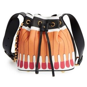 Moschino MATCHES smoke crossbody! Fashion Kills line purse matchbook bucket bag